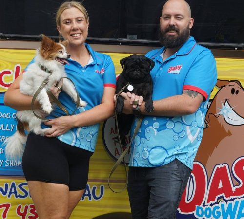 Dash DogWash Emma and Jamie, Dash DogWash Yarrabilba. QLD. Dog Groomers.